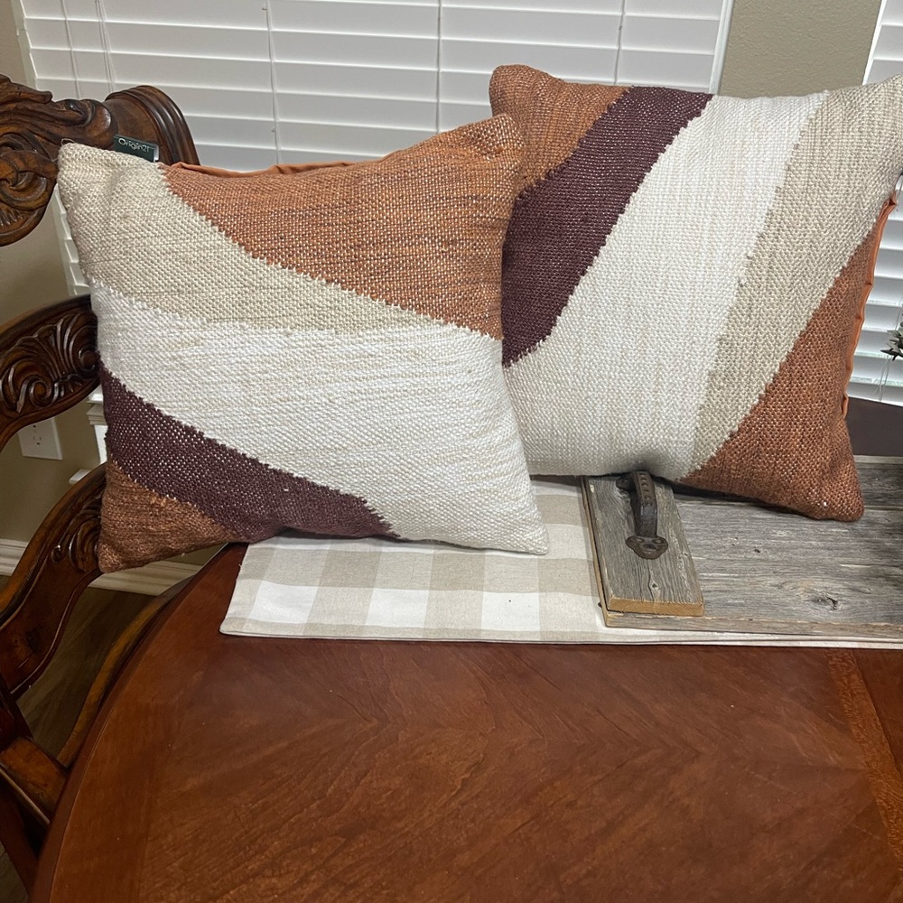 Origin 21 Indio Geometric Clay Square Throw 2 pillows